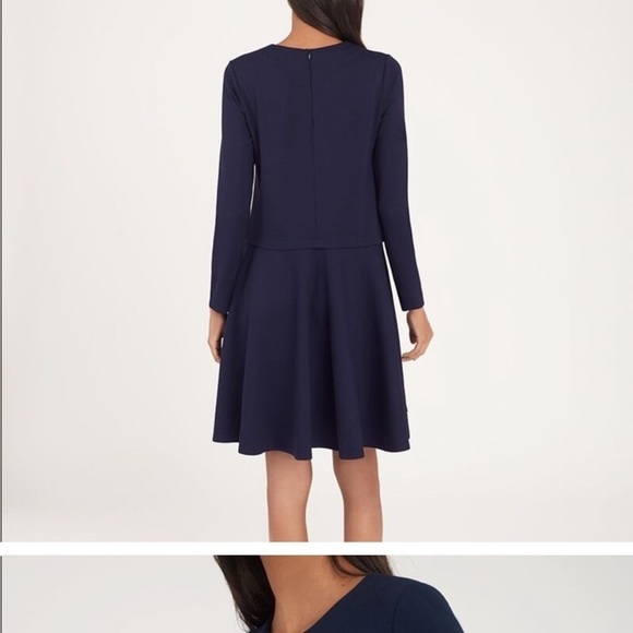 Cuyana‎ Ponte Long Sleeve Dress in Navy - Picture 8 of 15